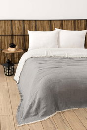 L'essentiel linge de maison Colcha doble Muslin Grey v2